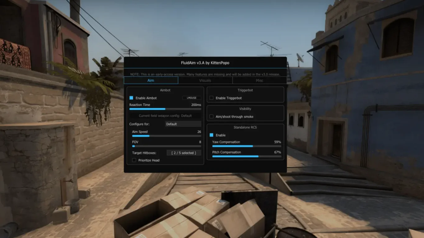 Скачать Чит для CS:GO (КС ГО) FluidAim
